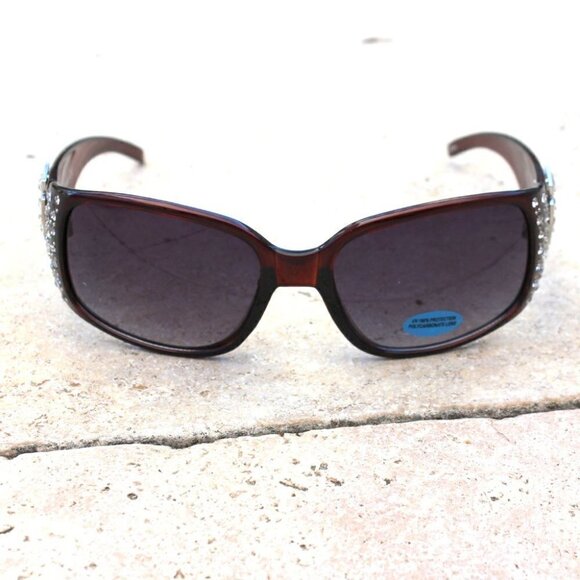 Red Super-Cute Cross bling Sunglasses Look GREAT on!  Style is Amazing! - Picture 3 of 7
